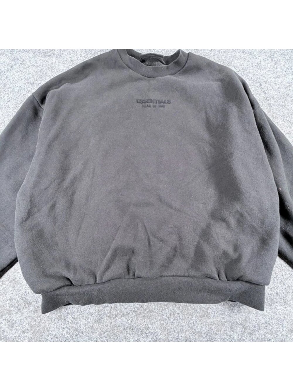 Fear Of God Essentials Sweatshirt Mens L Black Classic Fleece Crew Neck Outdoor - Picture 3 of 16